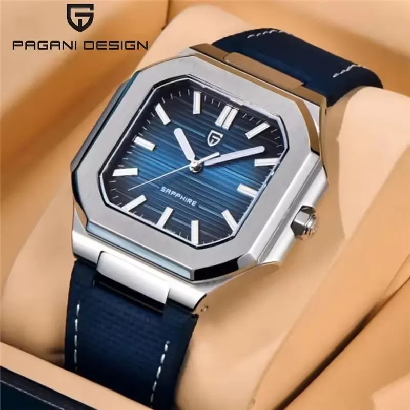 Pagani Design Blue Dial Reactangular Men's Watch- PD-YS019